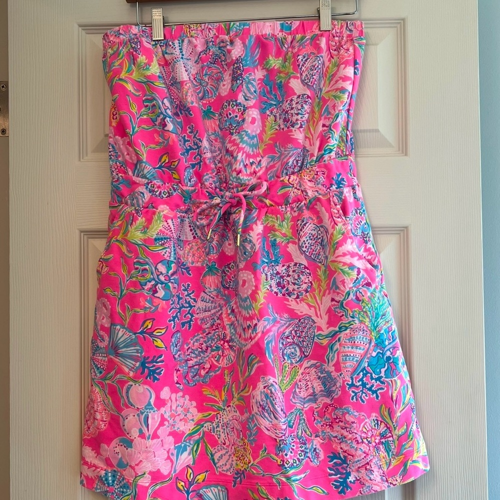 Lilly Pulitzer Strapless Pink Cover Up Dress
